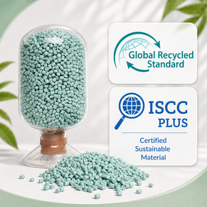 Gránulos de LLDPE reciclado PCR, origen KR, verde menta claro, estrategia de producción y origen de materia prima, colorante, GRS, gestión de residuos de embalaje - Product Image 2