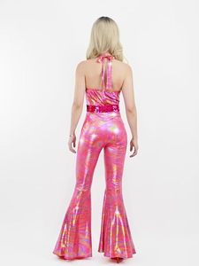 Tenue de danse disco de qualité supérieure, une pièce, en tissu brillant et pailleté, pour danseuses disco. - Product Image 3
