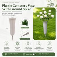 Vas Bunga Plastik Grosir untuk Makam dengan Penyangga Tanah untuk Dekorasi Peringatan Luar Ruangan di Sisi Makam