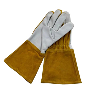 Gants de soudage à manches longues de qualité supérieure, gants de soudage TIG en cuir de vachette industriel de qualité supérieure, résistants au feu, pour la sécurité au travail - Product Image 1