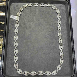 Collier Chaîne Maille Cubaine Hip Hop pour Rapper en Argent 925 avec Diamant Moissanite, Bijou Bling pour Soirée, Cadeau pour Elle - Product Image 1