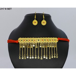 Gold Plated Brass Islamic Religious Jewelry Set for Women-Classic Stylish Design Engagement <b>Wedding</b> Eid Imitation Jewelry Sets - Product Image 5