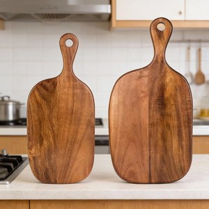 Planche à découper ronde en bois 100% naturel, épaisseur 1,5 cm, compatible lave-vaisselle, écologique, accessoire de cuisine, respectueuse des couteaux - Product Image 3