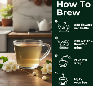 Jasmine <b>Tea</b> | FOR SLIMMING BODY & STRESS RELIEF | Non Bitter, Farm Fresh, Caffeine Free, Herbal <b>Tea</b> Flower Based 30gm - 30 Cups - Product Image 4