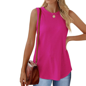 Latest Fashion Tank <b>Tops</b> for <b>Women</b> | Trendy Casual <b>Vest</b> Wholesale Casual Solid Color Breathable <b>Women's</b> <b>Top</b> - Product Image 3