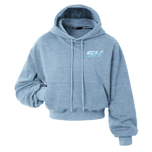 Hoodies courts pour femmes, tricotés, à épaules tombantes, coupe confortable, style streetwear décontracté, respirants, écologiques, à prix bas - Product Image 1