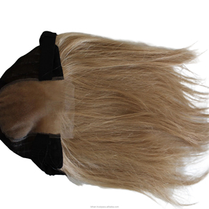 Peluca de alta calidad 613 rubia HD, sin encaje, cabello humano virgen sin procesar con reflejos, atada a mano, 100% cabello humano virgen con encaje frontal. - Product Image 1