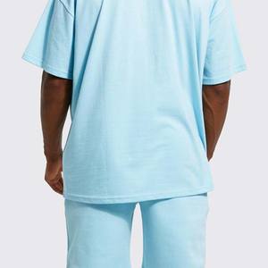 Ensemble de survêtement décontracté pour homme personnalisé, t-shirt à manches courtes brodé uni et short assorti, ensemble sport 2 pièces été - Product Image 4
