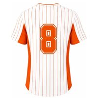 Maillot de baseball personnalisé orange et blanc pour homme, chemise d'équipe à boutons, uniforme athlétique léger, respirant et anti-humidité