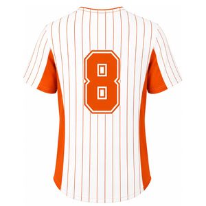 Orange White Baseball Jersey for Men Pinstripe Button Front Team Shirt Lightweight <b>Athletic</b> Uniform Breathable Baseball Sport - Product Image 2