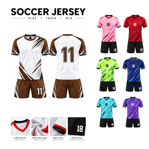 Uniforme de Fútbol Personalizado Blanco y Marrón, Cuello Redondo, Manga Corta, Impresión Sublimada, Secado Rápido, para Hombre Adulto - Product Image 5