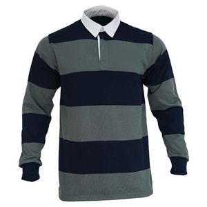 Maillot de rugby rayé à manches longues, polo de sport, haut d'équipe, tenue décontractée - Product Image 1