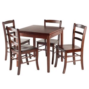 Ensemble de salle à manger 5 pièces Pulman table d'appoint avec chaises à dossier en échelle - Product Image 2