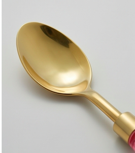 Juego de cubiertos dorados con mangos de resina rosa, cubertería glamurosa para fiestas y cenas en casa, apto para lavavajillas. - Product Image 2