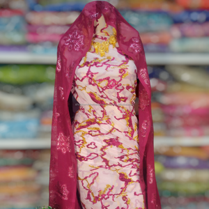 Increíble Tela de Vestir de Seda Suave con Diseño de Mezcla de Colores, Jacquard de Terciopelo Maqbal, para Fiestas Nocturnas, para Damas Somalíes - Product Image 4