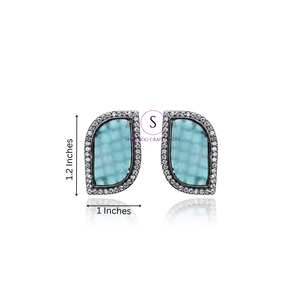 Pendientes Clásicos Indios de Plata Chapada en Latón con Cristales para Mujer, Pendientes Geométricos de Declaración, Regalo de Boda para Compromisos - Product Image 2