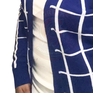 Cardigan long en tricot à carreaux pour femme Sorority Zeta Phi ZPB, ouvert sur le devant, décontracté, manches longues, col rond, longueur longue, pull pour femme - Product Image 4