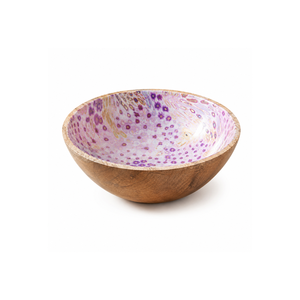Handcrafted <b>Mango</b> <b>Wood</b> Enamel Printed Salad <b>Bowl</b> | Premium Wooden Serving <b>Bowl</b> for Fruits, Pasta, Snacks, Kitchen & Dining Decor - Product Image 1