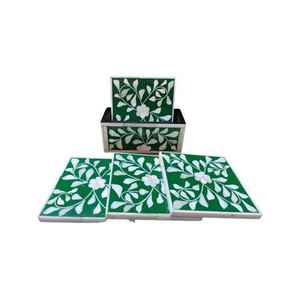 Modern <b>Reusable</b> Acacia Wood Round Coaster Set 300mm Diameter 5mm Thick Non Slip Mats <b>Pads</b> Solid Design Natural Wood Finish Delhi - Product Image 3