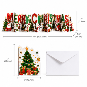 Carte de vœux de Noël 3D extensible en gros, carte pop-up 3D pliable personnalisée, fabricant OEM/ODM Vietnamien - Product Image 2