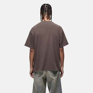 OEM Custom <b>Men</b> Summer Breathable High Quality Vintage <b>Brown</b> <b>T</b> <b>Shirt</b> 100% Cotton with Short Sleeve <b>T</b>-<b>shirt</b> Wholesale Custom Logo - Product Image 2