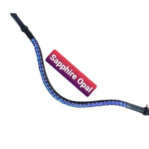 Bandeau équestre de luxe en cristal opale saphir 8 mm, design tendance course, boucle ouverte en ruban, pour cheval de haute qualité - Product Image 1