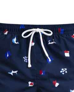 Shorts de bain pour hommes, imprimés, style été, motif à pois imperméable, sublimation, 1 pièce, logo personnalisable sur le devant - Product Image 2