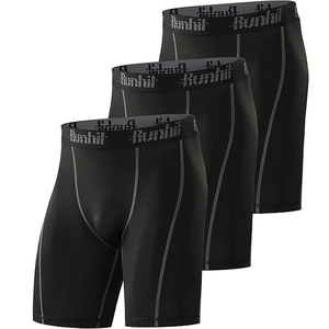 Hot Sell Mens Board <b>Shorts</b> Quick Dry Elastic Waist Drawstring Closure <b>Spandex</b>/Polyester Workout Base Layer Men Compression <b>Short</b> - Product Image 2