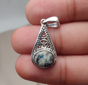Pendentif en jaspe K2 naturel, argent sterling 925, cabochon en pierre K2, petit pendentif, bijoux faits à la main pour femmes, vente en gros de bijoux - Product Image 5