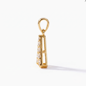 Pendentif lettre A en or jaune 18 carats avec diamant de laboratoire taille brillant rond certifié IGI, bijou unisexe de style classique, cadeau - Product Image 3