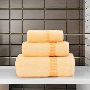 Ensemble de 3 serviettes en coton doux, serviette de bain absorbante avec serviette pour le visage et les mains, style uni, doux pour la peau, pour un usage domestique, cadeau - Product Image 5