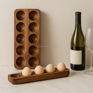 Porta Huevos de Madera Ecológico Hecho a Mano, Organizador de Cocina Estilo Rústico, Apto para Lavavajillas, para Huevos Frescos - Product Image 3