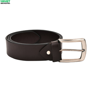 Cinturón Formal de Cuero Genuino NAMAT, Piel de Vaca, Color Sólido, Hebilla Rectangular Plateada, Cinturón de Vestir Duradero para Hombre - Product Image 1
