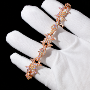 Bracelet à maillons de luxe pour homme en argent 925 avec diamants de laboratoire multicolores, bijoux de créateur - Product Image 1