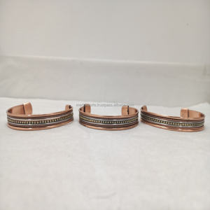 <b>Copper</b> <b>Bracelet</b> Pure Metal Cuff Handmade Artisanal Kada Healing Energy Wristband Traditional Rustic Luxury Elegent High Qualtiy - Product Image 1