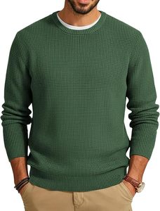 Sweat-shirt à manches longues en tissu gaufré pour homme, coupe décontractée, col rond en laine, avec logo personnalisé, idéal pour l'hiver – Fabricant (taille M) - Product Image 3