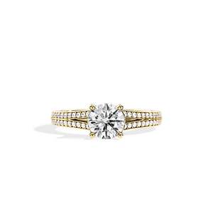 Round Brilliant Cut Diamond Engagement Ring 14k Gold prong Setting Prong floral Women's Fine Jewelry - Product Image 1