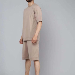 ชุดเสื้อยืดฟิตเนสฤดูร้อนผ้าโพลีเอสเตอร์/คอตตอน เนื้อหนา ระบายอากาศได้ดี ยูนิเซ็กซ์ คุณภาพสูง สกรีนลายตามสั่ง กางเกงขาสั้น เสื้อยืดผู้ชาย - Product Image 6