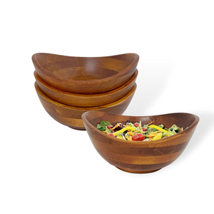 Bol à salade en bois classique - Vaisselle écologique Décoration minimaliste pour la maison Accessoires de fête et de repas Fait à la main Lave-vaisselle - Product Image 6
