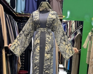 Wholesale Umbrella Abaya Stone Work Handmade Sequined Arabic Dubai Style Full Flare Nida Fabric Evening Party Dress - Product Image 2