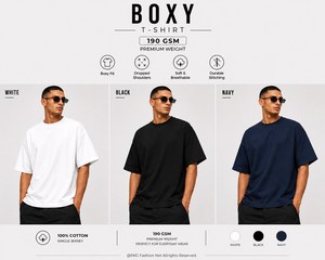 T-shirt ample pour homme en marque propre |   T-shirt oversize en coton 100% 190 GSM |   Fabricant de vêtements OEM ODM au Bangladesh - Product Image 1