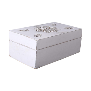 Caja de Joyería Decorativa de Madera con Tapa con Bisagras, Caja de Almacenamiento de Madera Hecha a Mano para Joyas y Recuerdos, Tamaño Mediano - Product Image 1