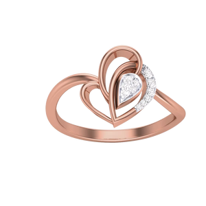 Élégante bague en or en forme de cœur pour femme, avec diamant moissanite taille poire, bijou romantique de promesse - Product Image 4