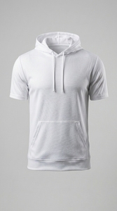 เสื้อฮู้ดแขนสั้นแบบสวมใส่สบายสำหรับออกกำลังกาย - Product Image 2