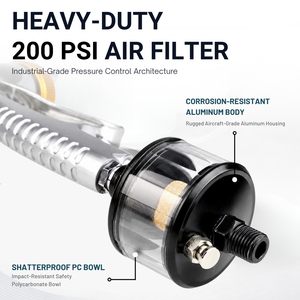 Filtro de Aire en Línea de Aluminio de 1/4'', Separador de Humedad, Válvula de Drenaje de Agua, Pistola de Pulverización OEM, 1 Año de Garantía, Hecho en Taiwán para AI-304 30 - Product Image 4
