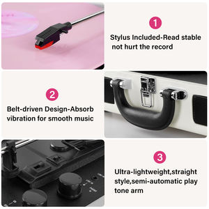 Tocadiscos Multifunción, Reproductor de Vinilo, CD, Casete, USB, con Altavoces, Diseño Retro, Tocadiscos de Vinilo - Product Image 5