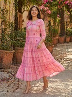 Robe maxi Kurti en coton mousseline à imprimé floral, entièrement cousue, style indien pakistanais, prête à porter, tenue décontractée, Kurti d'été