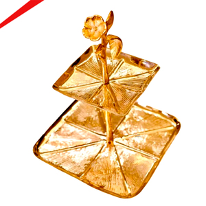 Top Seller Designer Stainless Steel Metal 2 <b>Tier</b> <b>Cake</b> Stand Gold Plated for Kitchen and Baking Item - Product Image 4
