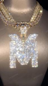 Colgante Personalizado, Colgante con Logotipo Totalmente Cubierto de Diamantes, Cadenas con Diamantes, Colgante de Diamantes Moissanite para Hombre, Cadenas de Rapero - Product Image 4