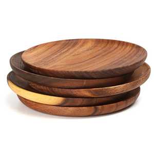Modern Design Eco-Friendly Wooden <b>Disposable</b> <b>Plates</b> with Customized Pattern Polished Finish Shape Dishwasher Safe for Party Use - Product Image 1